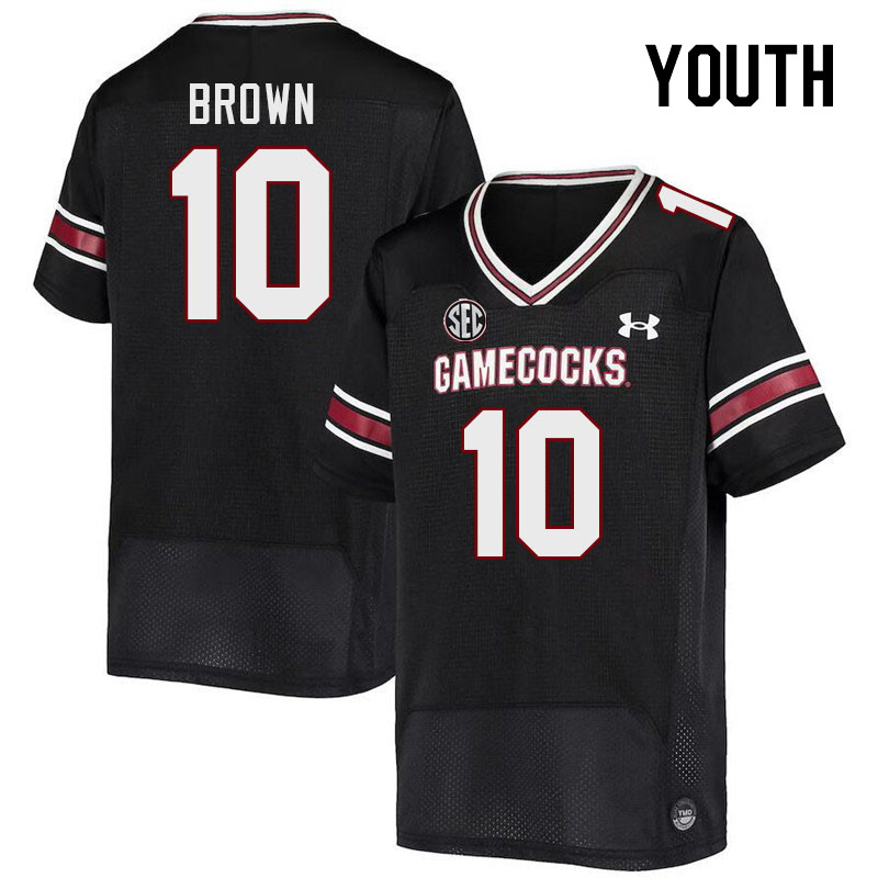 Youth #10 Ahmarean Brown South Carolina Gamecocks 2023 College Football Jerseys Stitched-Black